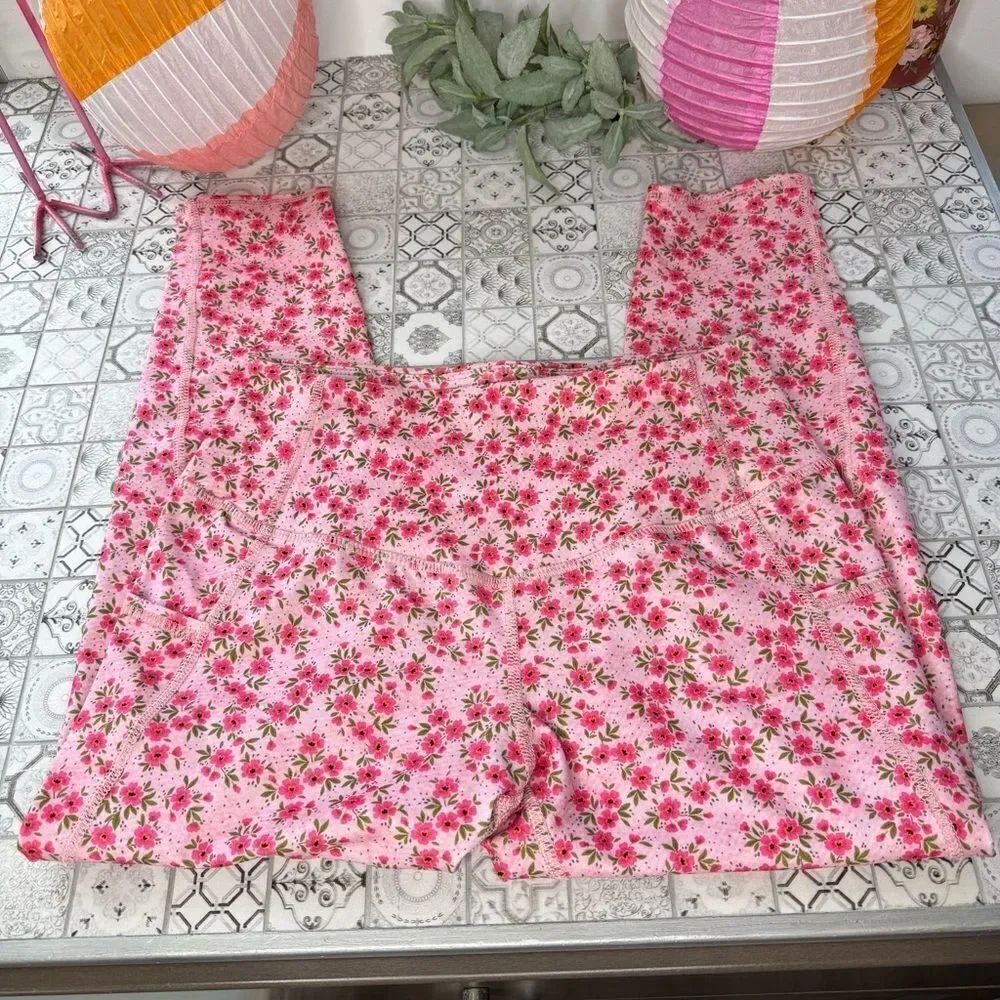 Evolution and Creation Pink Floral Leggings - Picture 3 of 6